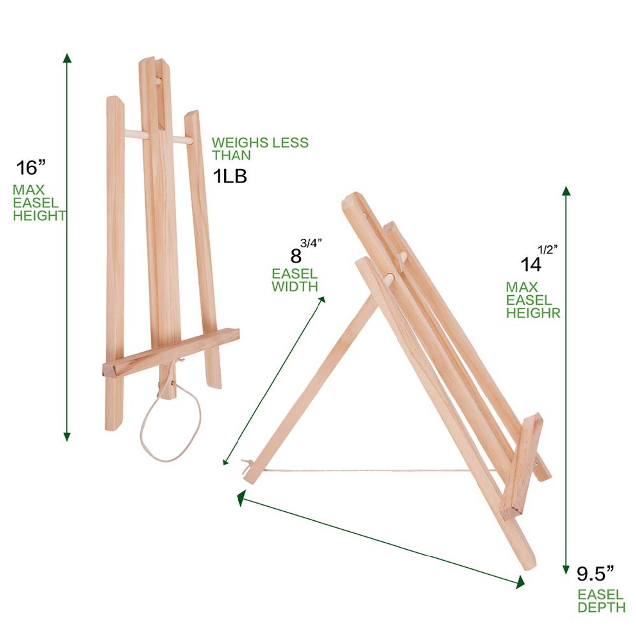 16 inch Tabletop Display Artist Easel Stand(1-Each), Accommodates Canvas Art up to 13" high, Tabletop Display Painting for Kids and Adults, Wood…